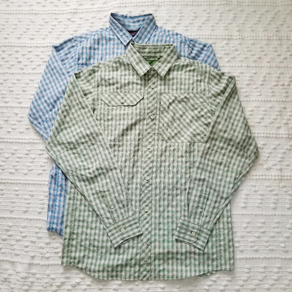 Eddie Bauer Men's Plaid Button Up Tall L shirts